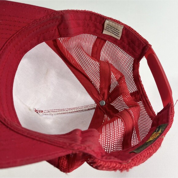Vintage Bass Pro Shops Red Trucker Snapback Adjustable Hat - Picture 7 of 10